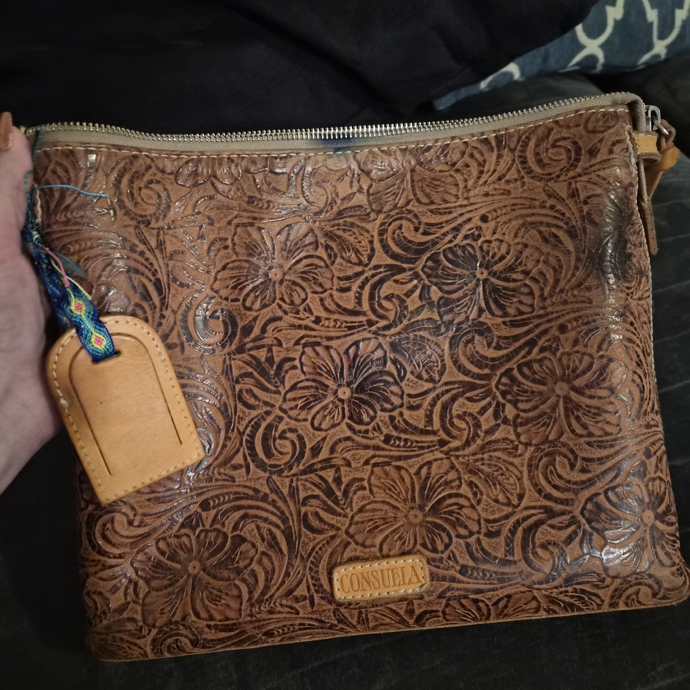 Consuela Brown SANDY Embossed Leather  Bag
